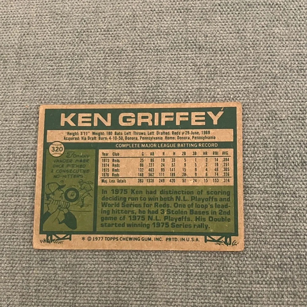 1977 Topps Cincinnati Reds Baseball Card - Picture 2 of 2